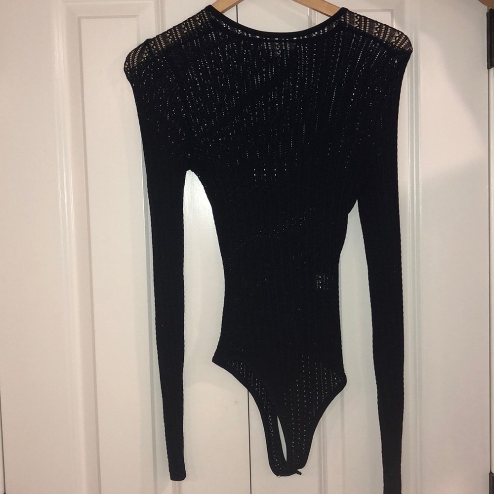 Ronny Kobo Navy Knit long sleeve body suit